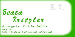 beata kritzler business card